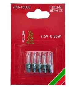 Konstsmide Ampoules Guirlandes De Rechange | Ampoules De Rechange 2,5V - 0,25 W Pour Guirlande De No L, Douille Verte