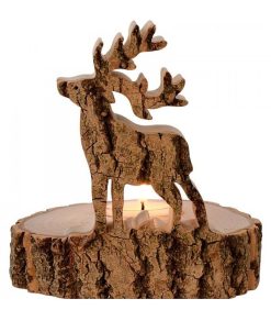 Waldfabrik Bougeoirs En Bois | Bougeoir En Bois Brame Du Cerf, 13 Cm