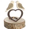 Waldfabrik Bougeoirs En Bois | Bougeoir En Bois, 2 Oiseaux Sur Un Coeur, 13 Cm