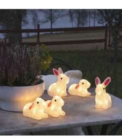 Konstsmide Oiseaux Lumineux Et Animaux Lumineux | Lapins Lumineux 14 Cm En Acrylique, 40 Diodes Blanc Chaud