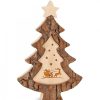 Waldfabrik Sapins En Bois | Sapin De No L En Bois Avec Gravure P Re No L Et Luge, 15 Cm