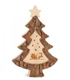 Waldfabrik Sapins En Bois | Sapin De No L En Bois Avec Gravure P Re No L Et Luge, 15 Cm