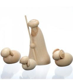 Schalling Personnages De Cr Che De No L | Personnage En Bois, Le Berger Et Ses Moutons, 12 Cm