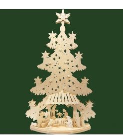 Ratags Cr Che De No L Lumineuse | Grand Sapin Lumineux Led En Bois Avec Personnages De La Cr Che