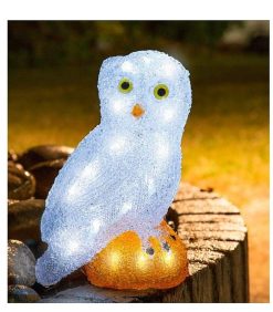 Konstsmide Oiseaux Lumineux Et Animaux Lumineux | Chouette Lumineuse Led En Acrylique, 27 Cm