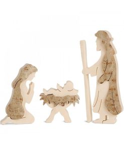 Waldfabrik Cr Che De No L Artisanale | Marie, Joseph Et Enfant J Sus En Corce De Bois, 10 Cm