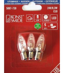 Konstsmide Ampoules Guirlandes De Rechange | 3 Ampoule Led De Rechange Pour Guirlandes Lectriques 24V, 0,3W