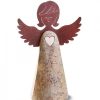 Waldfabrik Anges De No L En Bois | Statuette Ange En Bois Avec Coeur Et Ailes M Tal, 26 Cm