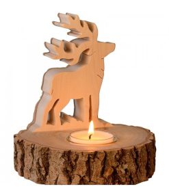 Waldfabrik Bougeoirs En Bois | Bougeoir En Bois Brame Du Cerf, 13 Cm