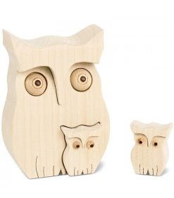 Waldfabrik Chouettes Et Hiboux En Bois | Chouette En Bois Avec B B Chouette, 10 Cm