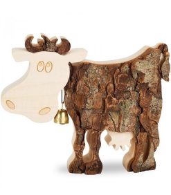 Waldfabrik Animaux En Bois | Vache Bois, 12 Cm