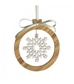 Waldfabrik D Corations En Bois Pour Sapin De No L | Pendentif En Bois D'Olivier 7Cm, Motif Cristal De Neige N°2