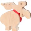 Waldfabrik Animaux En Bois | Grand Lan En Bois Avec Noeud Rouge 18 Cm