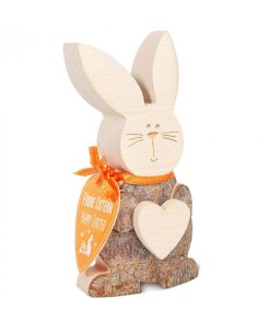 Waldfabrik Lapins En Bois De Paques | Petit Lapin De P Ques En Bois Avec Coeur, 10 Cm