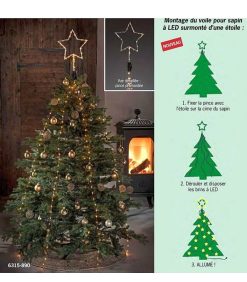 Konstsmide Guirlandes Lumineuses Sapin | Cime Sapin De No L, Voile Guirlande Avec Toile Dor E, 274 Diodes Led