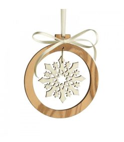 Waldfabrik D Corations En Bois Pour Sapin De No L | Pendentif En Bois D'Olivier 7Cm, Motif Cristal De Neige N°3