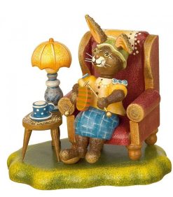 Hubrig Lapins En Bois De Paques | Lapin De P Ques En Bois Grand-M Re Dans Un Fauteuil