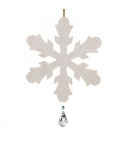 Waldfabrik D Corations En Bois Pour Sapin De No L | Grand Flocon De Neige Suspendre Avec Cristal Swarovski 12 Cm