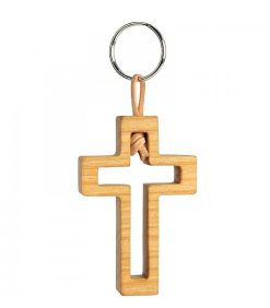 Waldfabrik Porte-Cl S En Bois | Porte Clef En Bois De Cerisier Avec Croix D Coup E, 5 Cm