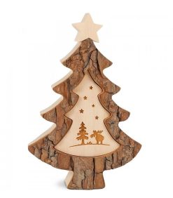 Waldfabrik Sapins En Bois | Sapin De No L En Bois Avec Gravure Lan, 15 Cm