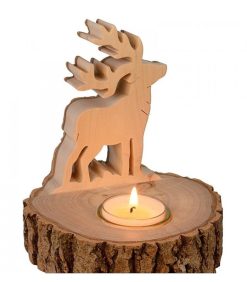 Waldfabrik Bougeoirs En Bois | Bougeoir En Bois Brame Du Cerf, 13 Cm