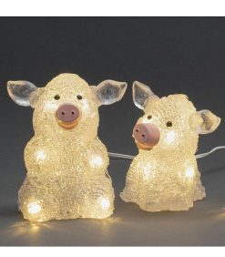 Konstsmide Oiseaux Lumineux Et Animaux Lumineux | Petits Cochons Lumineux En Acrylique Led 12,5 Cm, Lot De 5