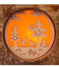 Waldfabrik Photophore Bois | Photophore En Rondin De Bois, 1 Motif Animaux De La For T