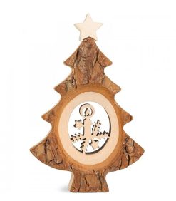 Waldfabrik Sapins En Bois | Sapin De No L En Bois Avec P Re No L Et Luge Cisel , 12 Cm