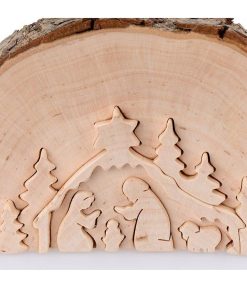 Waldfabrik Cr Che De No L Artisanale | Cr Che De No L En Relief, Taill E Dans Un Rondin De Bois, 12 Cm