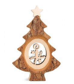 Waldfabrik Sapins En Bois | Sapin De No L En Bois Avec Bougie Cisel E, 12 Cm