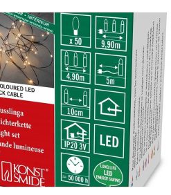 Konstsmide Guirlande Lumineuse Int Rieure Led | Guirlande Lumineuse Led Effet Gouttes, 50 Diodes Ambr Es, Fil Noir