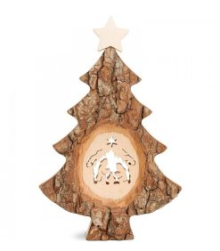 Waldfabrik Sapins En Bois | Sapin No L En Bois Avec Cr Che De No L Cisel E, 18 Cm