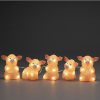 Konstsmide Oiseaux Lumineux Et Animaux Lumineux | Petits Cochons Roses Lumineux En Acrylique Led 12,5 Cm, Lot De 5