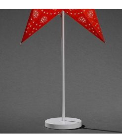 Konstsmide Etoile Lumineuse | Toile Lumineuse Lectrique 5 Branches En Papier, Rouge, Sur Pied Blanc, 46 Cm