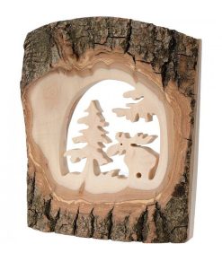 Waldfabrik Objet D Co Bois | D Co Bois En Corce, Motif Lan Dans La For T, 18 Cm