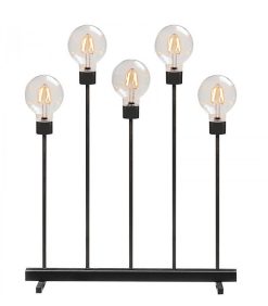 Konstsmide Chandeliers De No L 7 Branches | Chandelier Led 5 Ampoules Rondes Ambr Es En M Tal Noir, 54 Cm