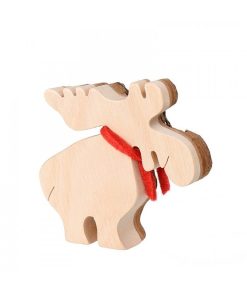 Waldfabrik Animaux En Bois | Petit Lan En Bois Avec Noeud Rouge 8 Cm