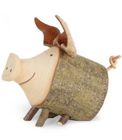 Waldfabrik Animaux En Bois | Cochon En Bois Assis, 7 Cm