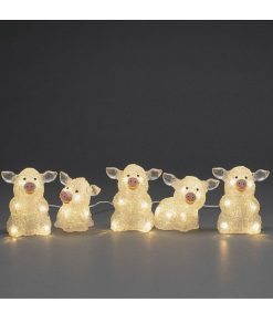 Konstsmide Oiseaux Lumineux Et Animaux Lumineux | Petits Cochons Lumineux En Acrylique Led 12,5 Cm, Lot De 5