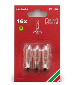 Konstsmide Ampoules Guirlandes De Rechange | 3 Ampoules De Rechange 14V, 3W Pour Chandelier De No L 16 Lampes