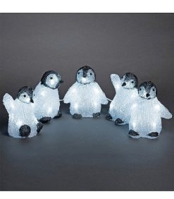 Konstsmide Oiseaux Lumineux Et Animaux Lumineux | B B S Pingouins Lumineux Led En Acrylique, 12,5 Cm